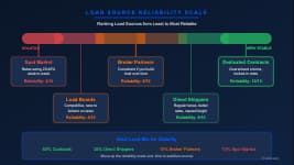 Load source reliability scale comparing consistency, rate quality, and setup difficulty for each non-board freight method